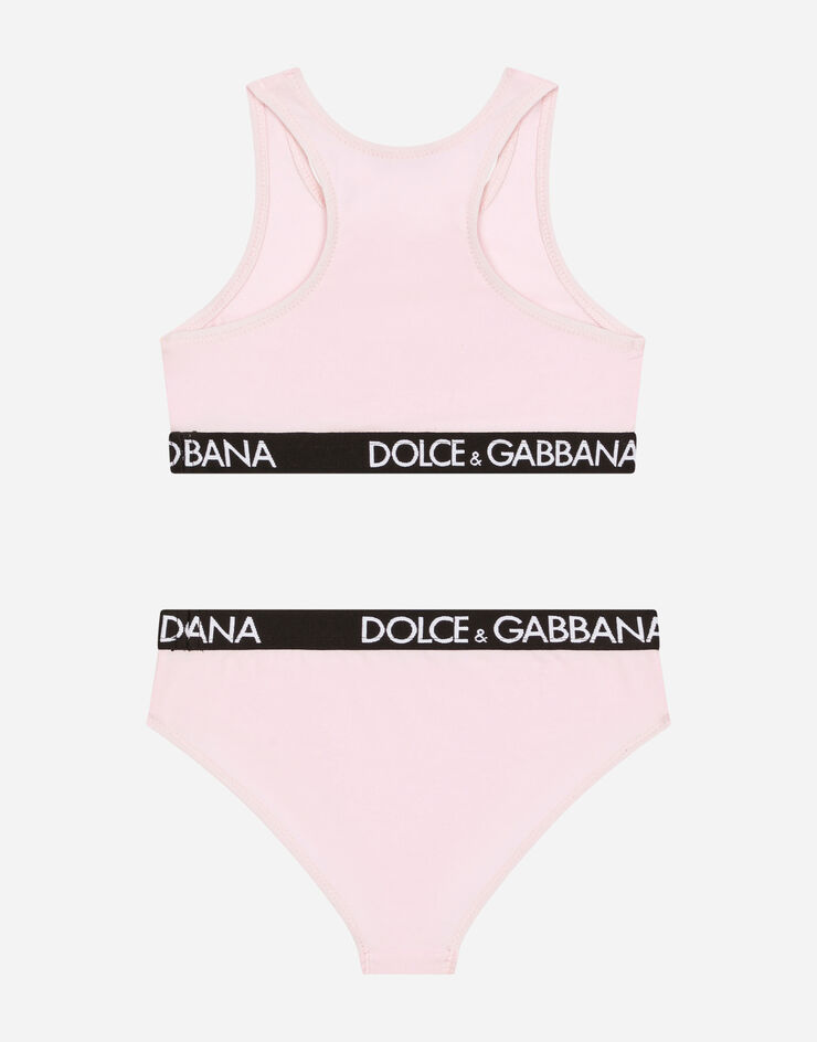 Dolce&Gabbana Jersey underwear set with branded elastic Pink L5J713FUGNE