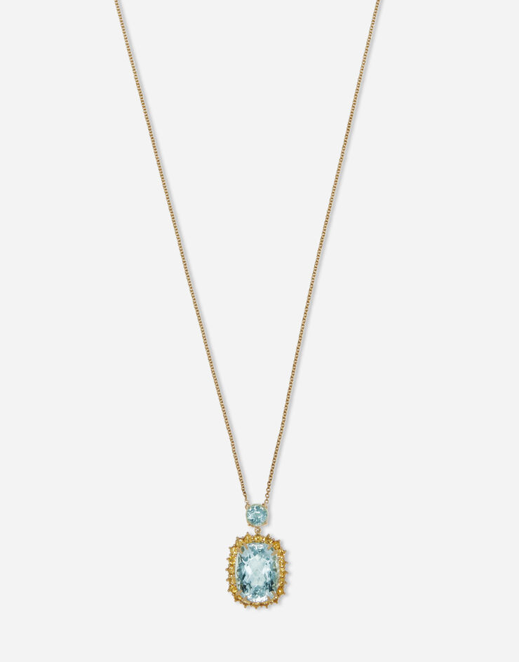 Dolce & Gabbana Herritage pendant in yellow gold with aquamarines and yellow sapphires Gold WAFE1GWBY01