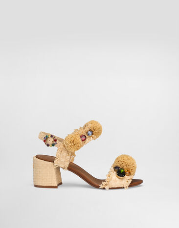 Dolce & Gabbana Embroidered sandal with fringes Multicolor CR1889AM447