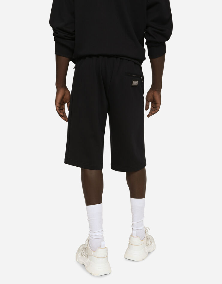 Dolce & Gabbana Bermuda de jogging en jersey avec plaquette à logo Bleu GVB7HTG7F2G