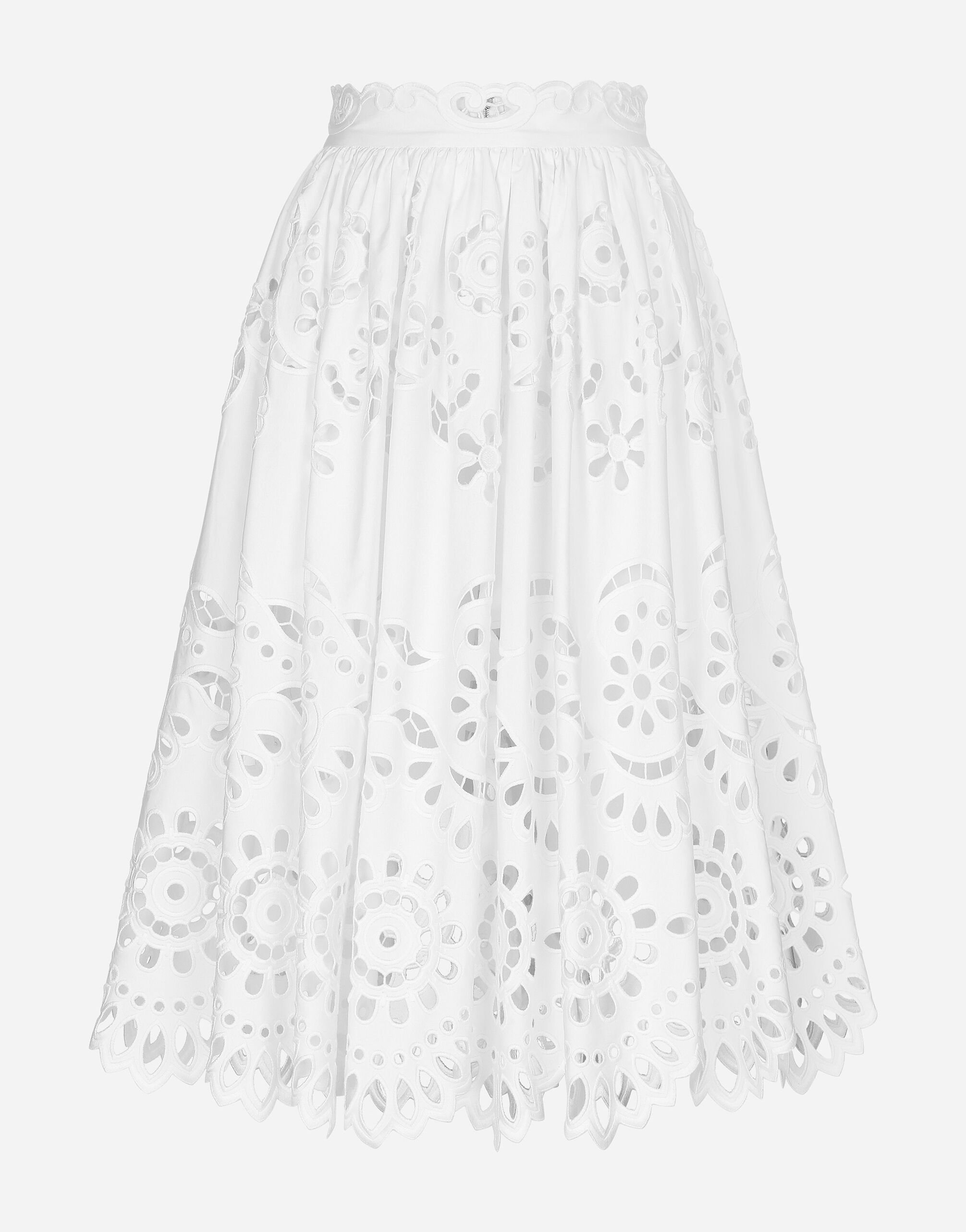White midi circle skirt top