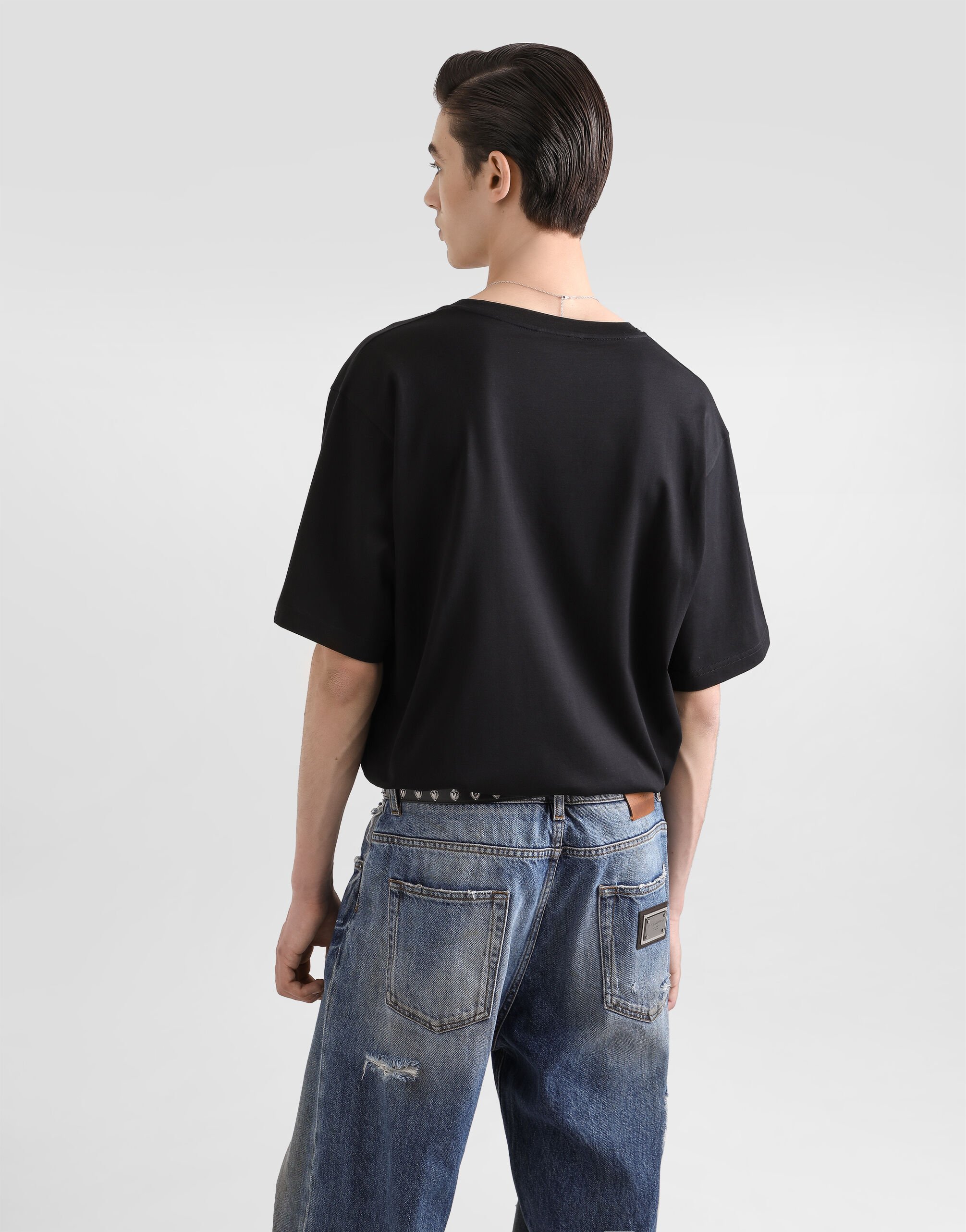 【Dolce & Gabbana】COTTON T-SHIRT コットン Vネック Tシャツ Dolce & Gabbana Cotton v-neck T-shirt - White | G8QD3TFU7EQW0800