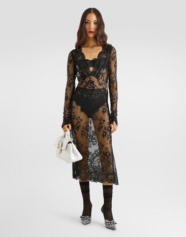 Dolce & Gabbana Chantilly lace dress Dolce & Gabbana Chantilly lace dress Black F651HTFLMP8