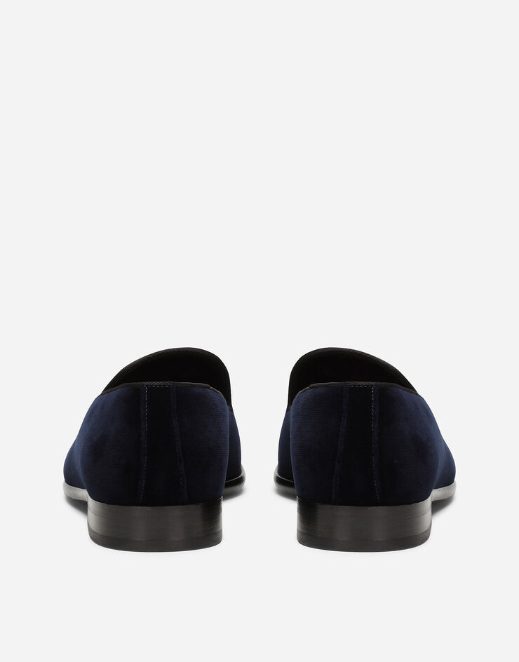 Dolce & Gabbana Slipper en terciopelo de algodón Azul A50396A6808