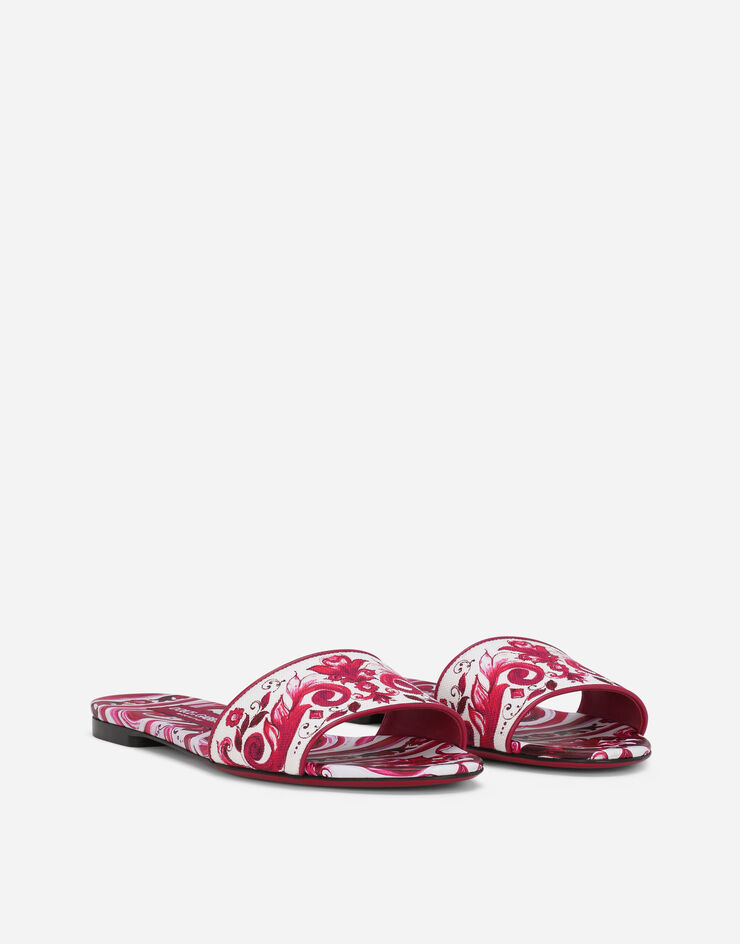 Printed canvas slides in Multicolor for | Dolce&Gabbana® US