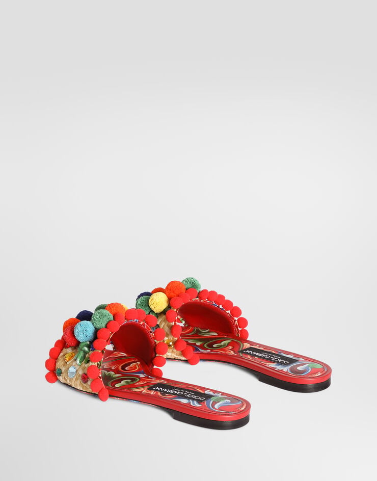 Dolce & Gabbana Sandalia en rafia con bordados Dolce & Gabbana Sandalia en rafia con bordados Multicolor CQ0704A0461