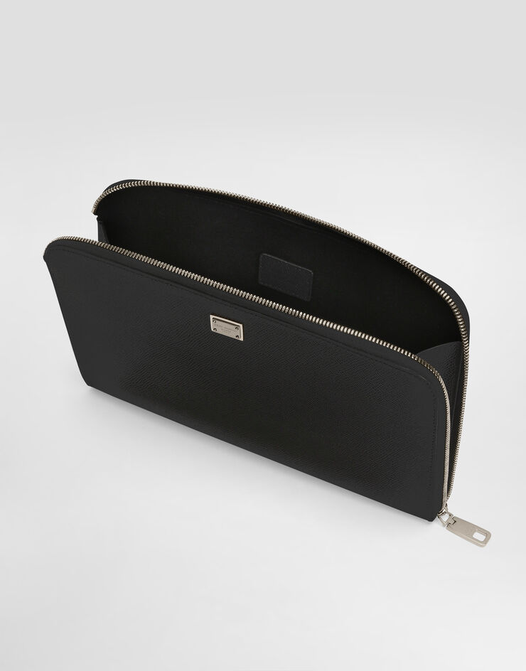 Dolce & Gabbana Alpine calfskin Sicily clutch bag Black BM2528BG662