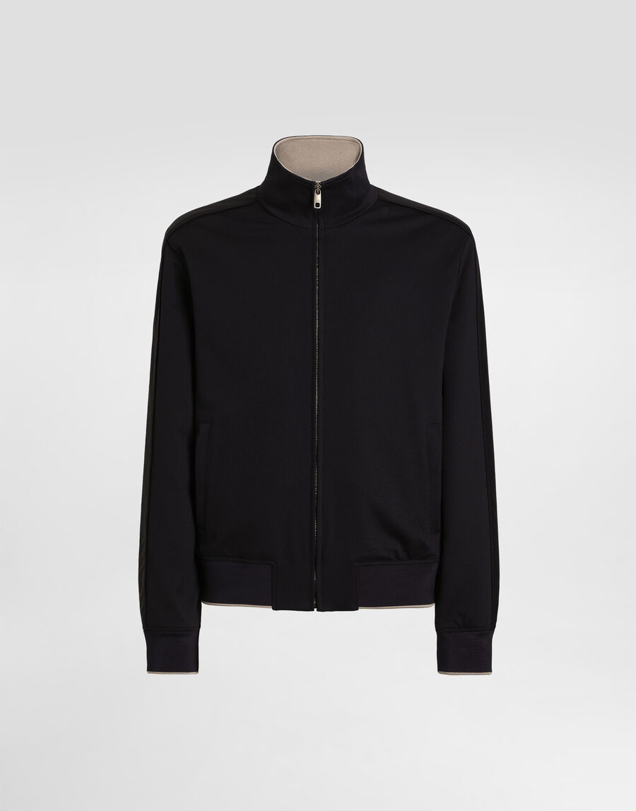 Jersey zip-up sweatshirt