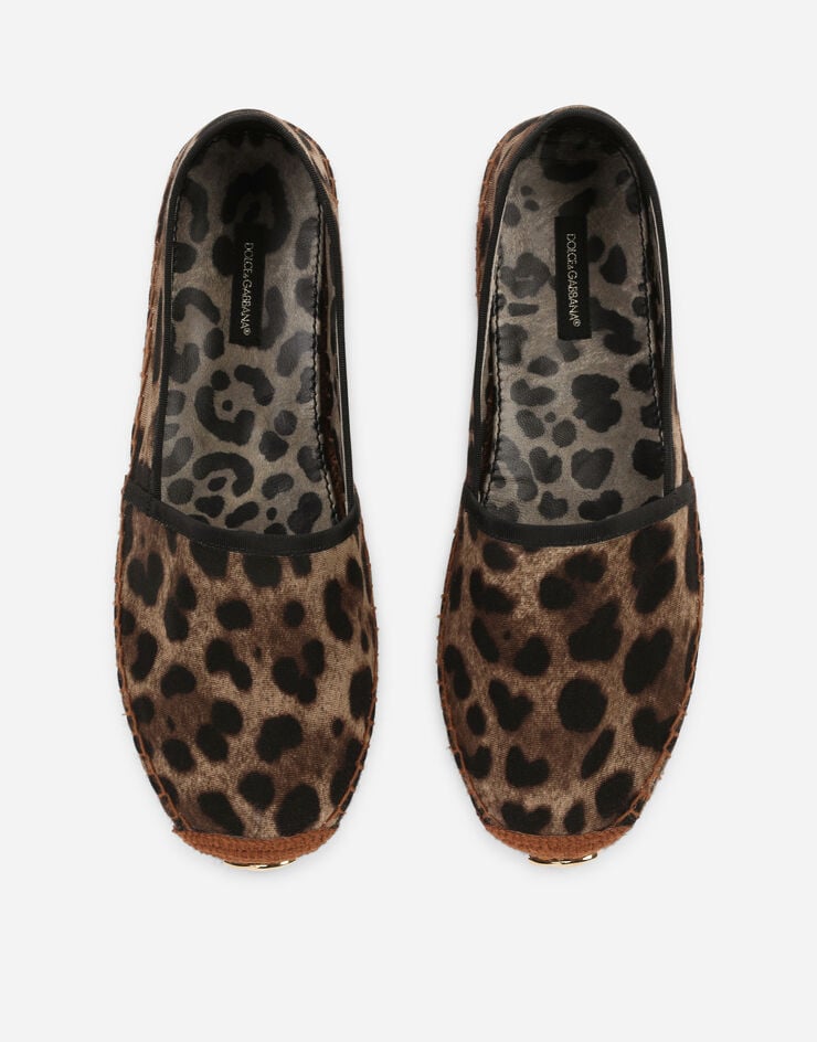 Dolce & Gabbana 豹纹印花织物麻底凉鞋 动物纹印花 CE0119AY177
