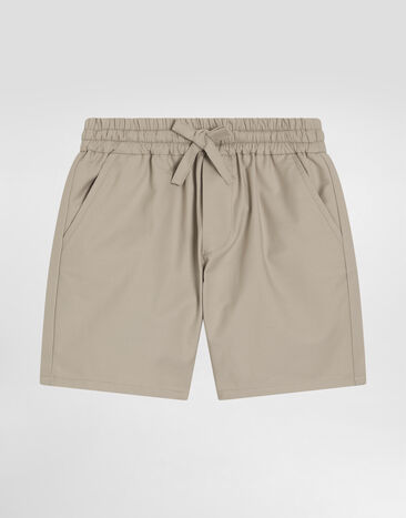 Dolce & Gabbana Gabardine shorts with DG logo Azure L13Q60FR50R