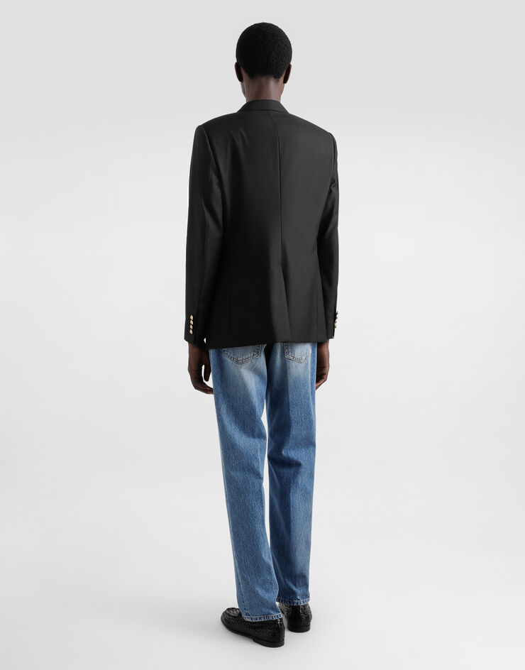 Dolce & Gabbana Single-breasted Martini-fit jacket with patch Black G2LK0ZFU3H1