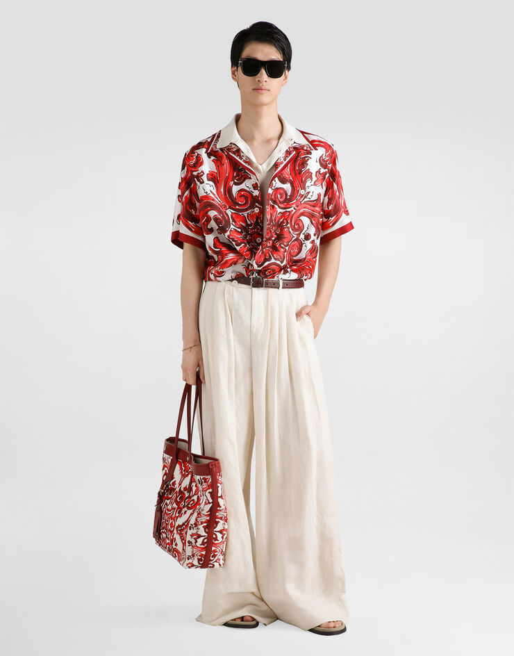 Dolce & Gabbana Majolica-print silk twill hawaii shirt Dolce & Gabbana Majolica-print silk twill hawaii shirt Multicolor G5JH9THI133