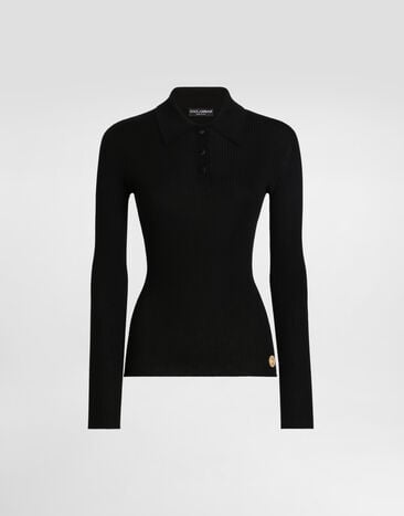 Dolce & Gabbana Cashmere polo sweater Black FXZ27TJBW0G