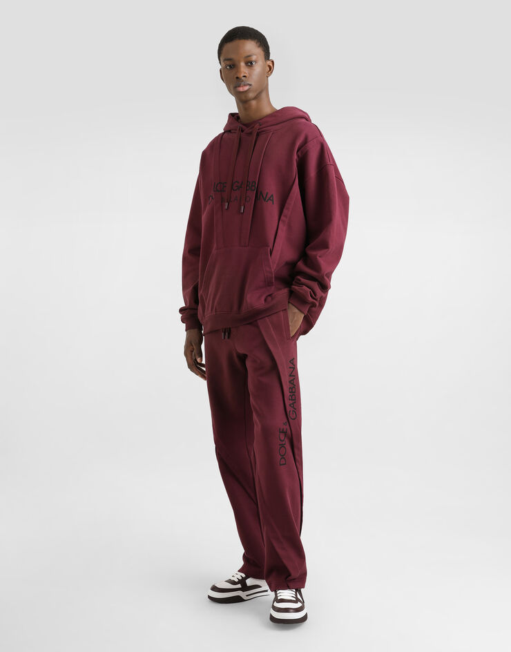 Dolce & Gabbana Cotton hoodie with logo Bordeaux G9BNNTG7O2L