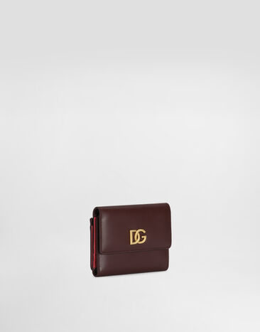 Dolce & Gabbana Calfskin wallet with DG logo Bordeaux BI3338A9M75