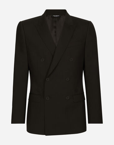 Dolce & Gabbana Double-breasted stretch wool martini-fit suit Black GK7SMTFUBFT