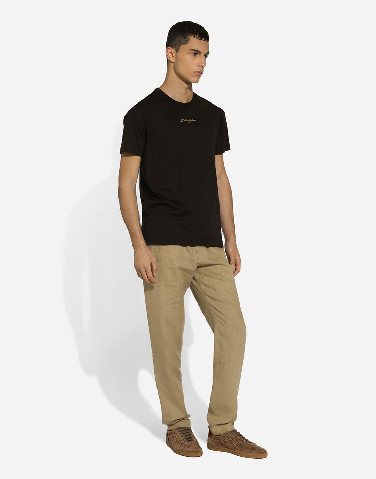Dolce & Gabbana Jogginghose aus Leinen Beige GP0A4TFU4K6