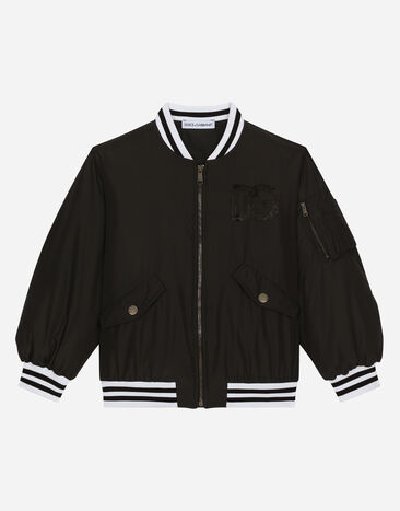 Dolce & Gabbana Nylon bomber jacket with DG logo Purple L52E36FMTAC