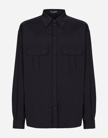 Dolce & Gabbana Technical fabric shirt with pockets Black CS2079AO666