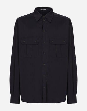 Dolce & Gabbana Camisa de tejido técnico con bolsillos Estampado G5IF1THI1QA
