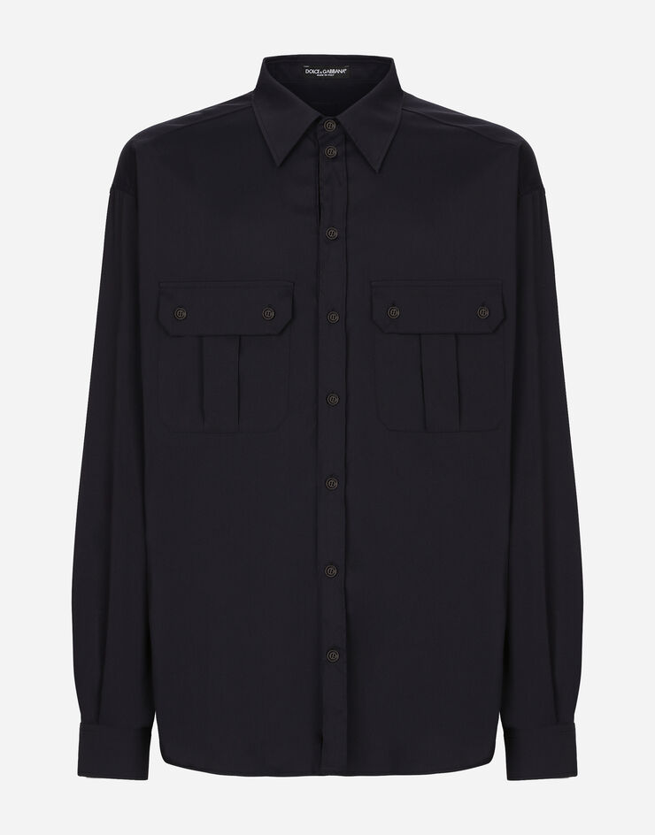 Dolce & Gabbana Technical fabric shirt with pockets Blue G5LI2TFURHJ