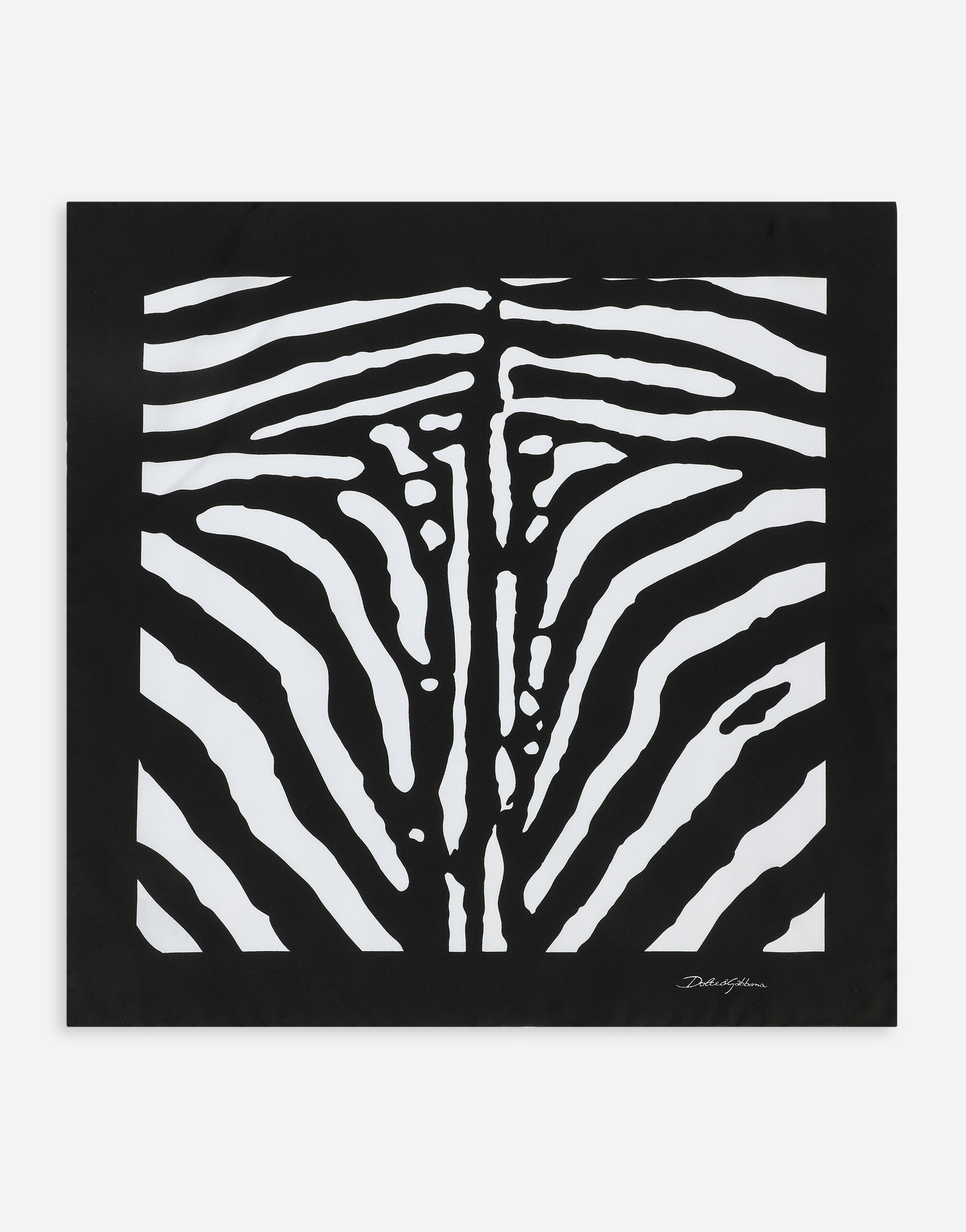 Zebra-print twill scarf (50 x 50) in Multicolor for Women
