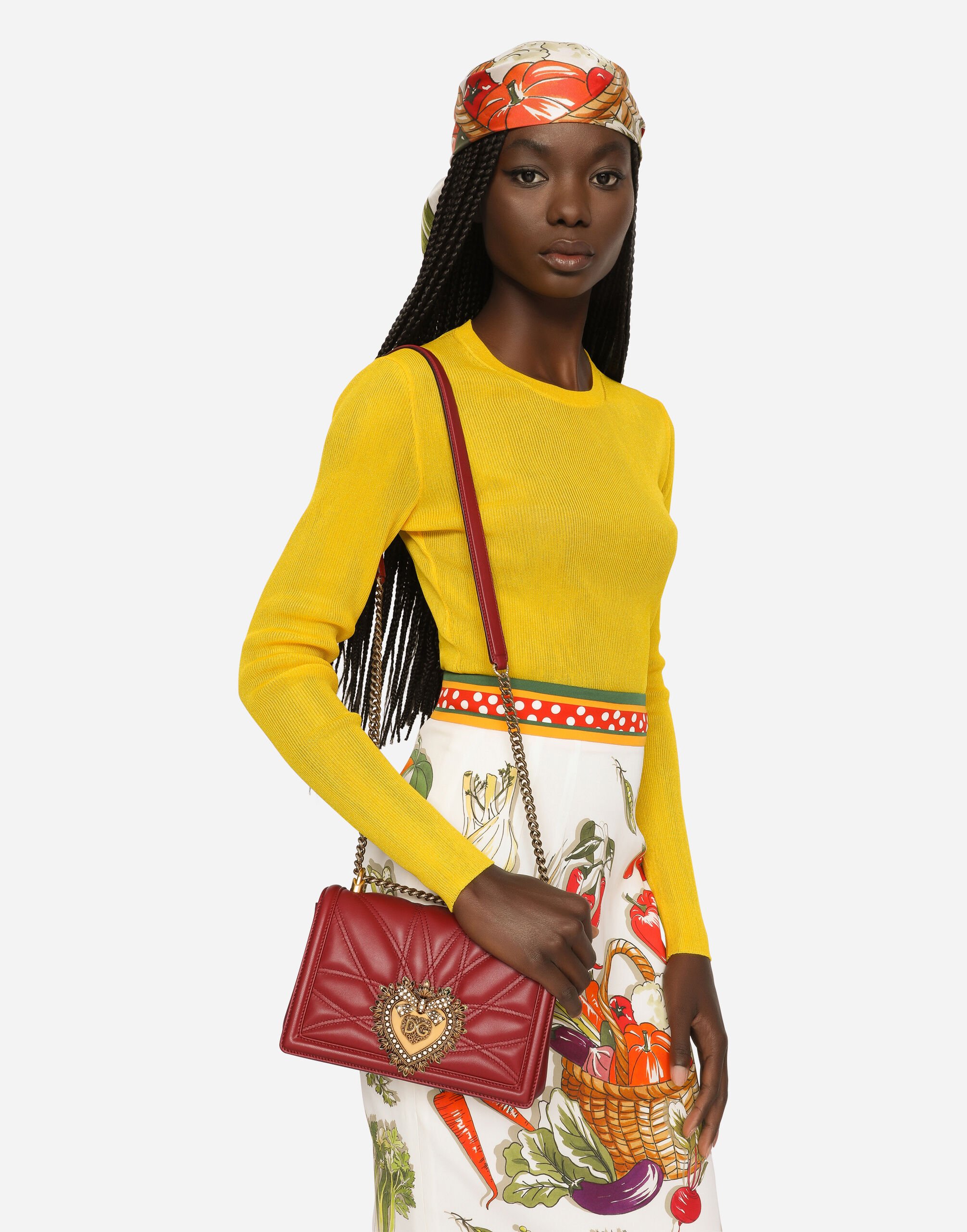 Medium Devotion bag in quilted nappa leather in Red for Women Dolce Gabbana US