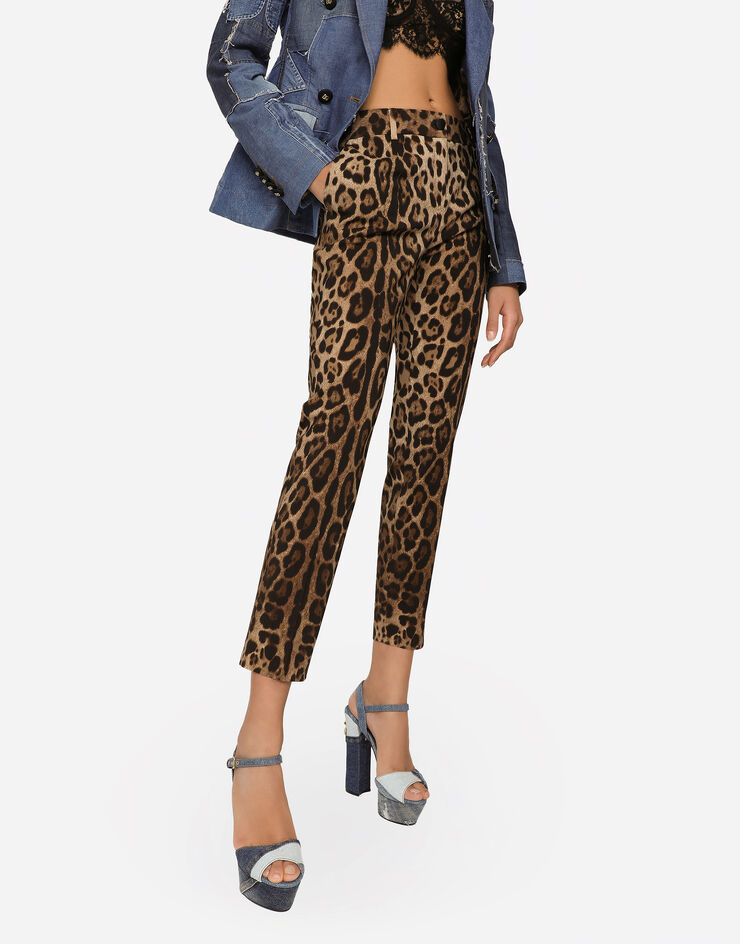 Dolce & Gabbana Low-rise floral drill pants ANIMAL PRINT FTATOTFSBAV