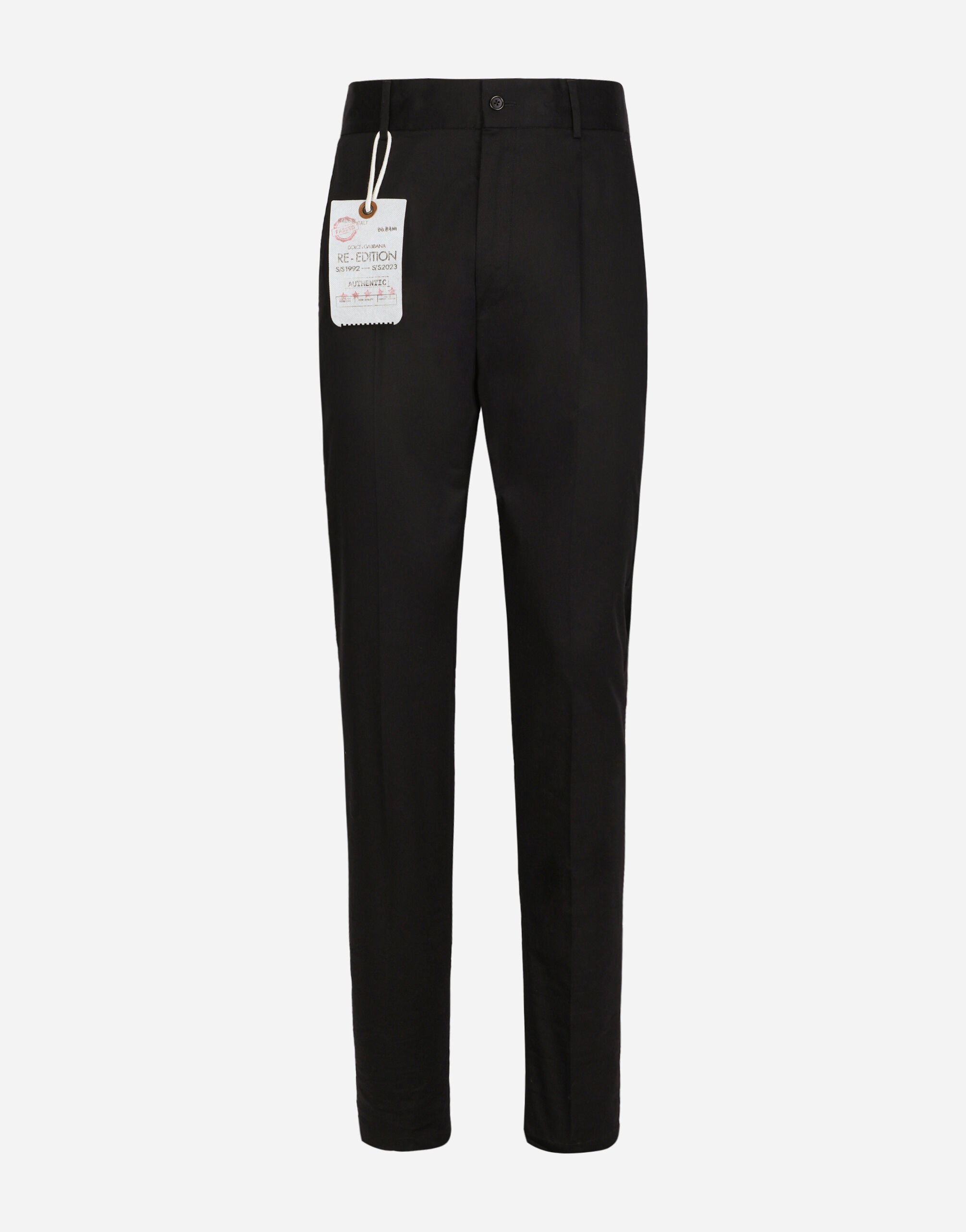 Dolce & Gabbana Pantalón de traje de algodón elástico Plateado WNG101W0001