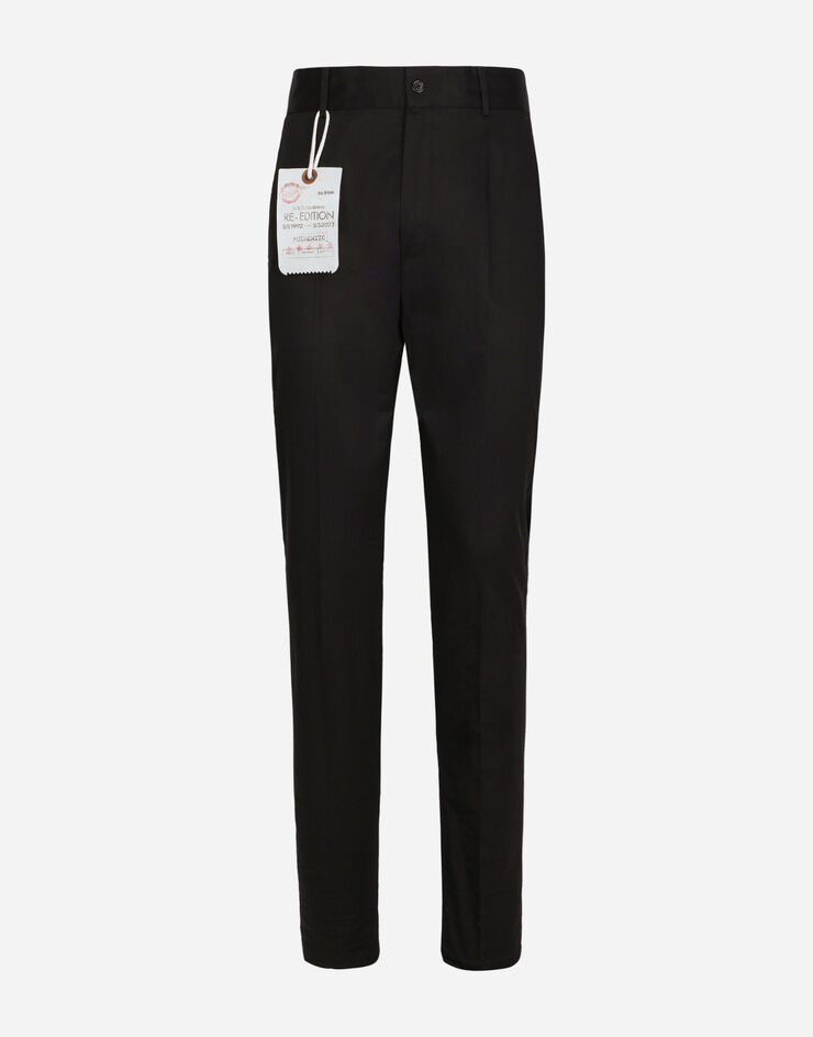 Dolce & Gabbana Pantalón de traje de algodón elástico Negro GWZ4HTFUFML