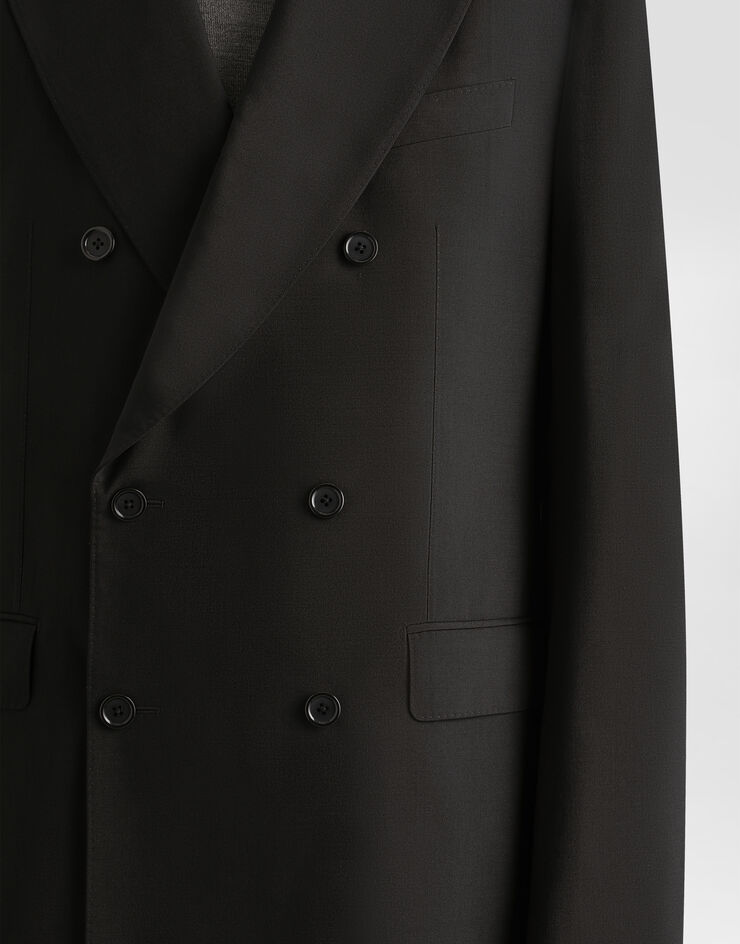 Dolce & Gabbana Double-breasted stretch wool Sicilia-fit suit Black GKPRMTGK300