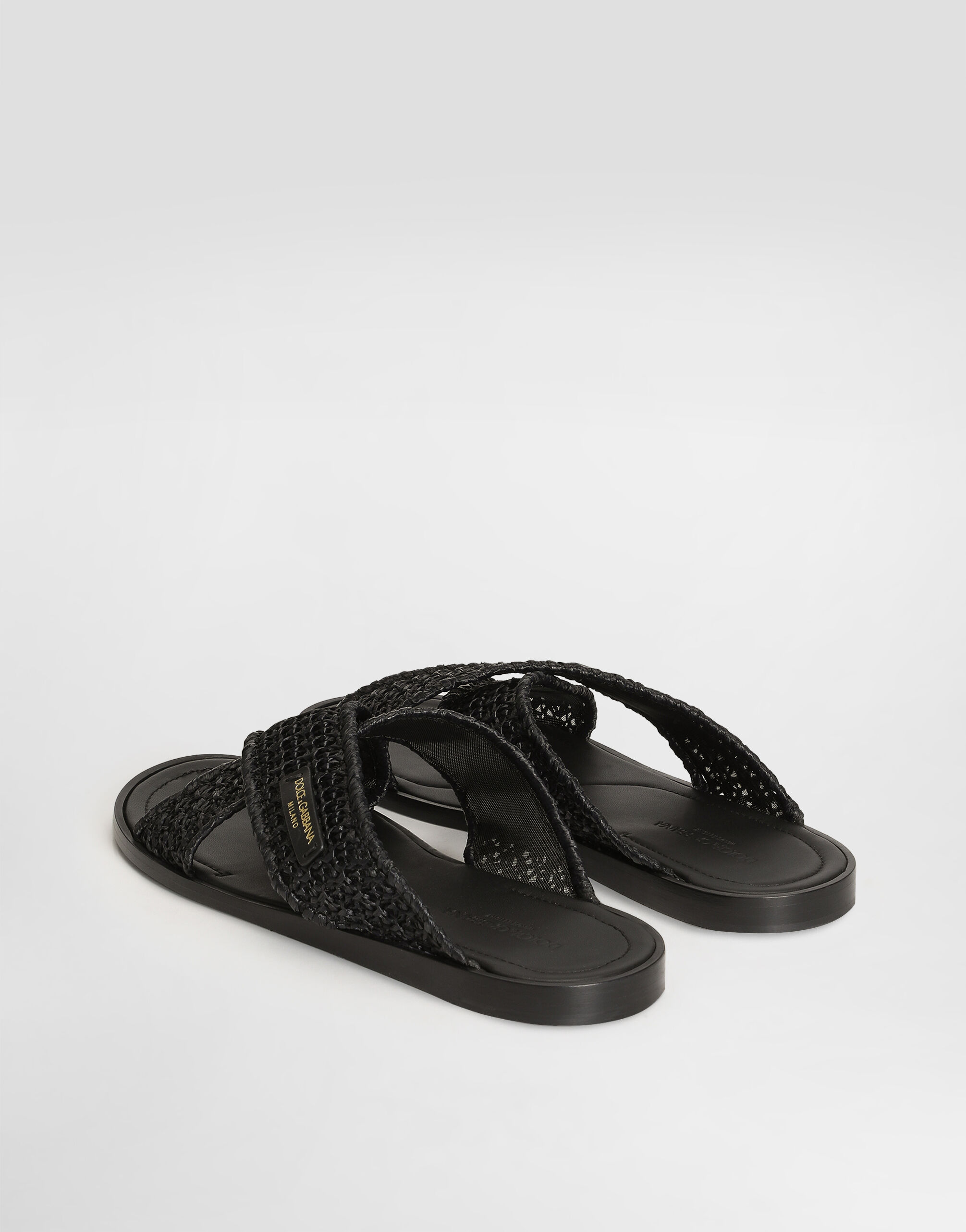 Sandals in raffia in Black for Men | Dolce&Gabbana® US