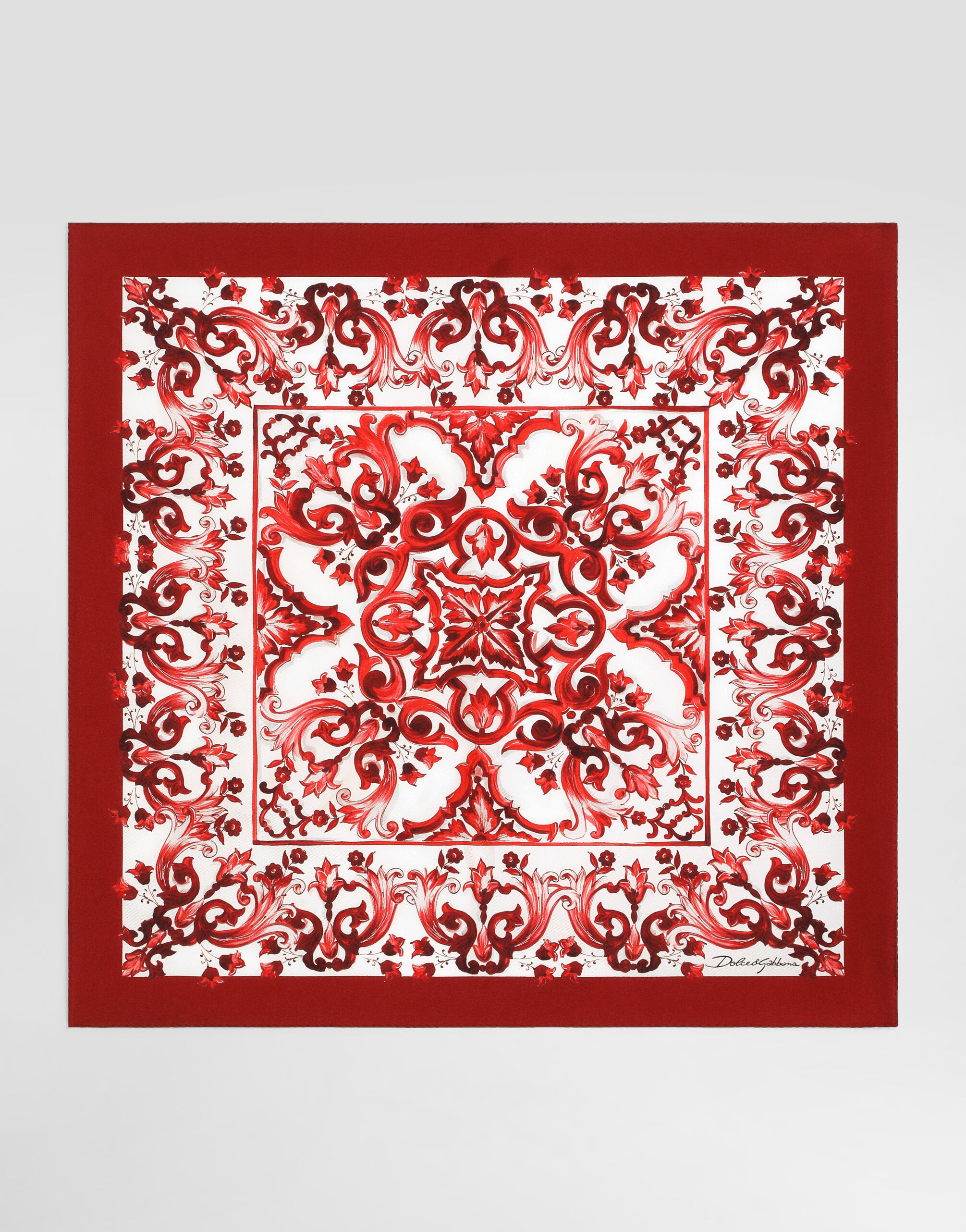 Multicolorのメンズ 50x50 majolica-print twill scarf | Dolce&Gabbana®