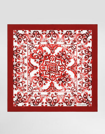 Dolce & Gabbana 50x50 majolica-print twill scarf Multicolor GQ704EG0WQ0