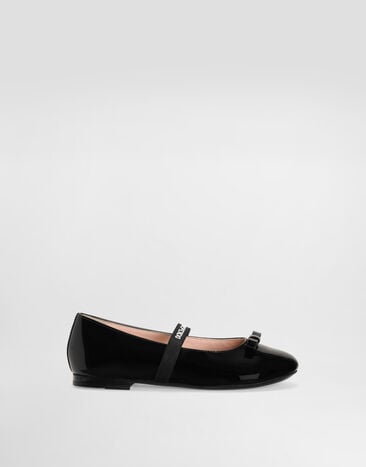 Dolce & Gabbana Ballerina in vernice con elastico Nero D11294A4831