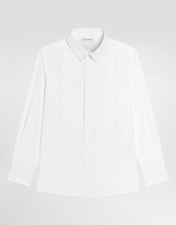 Dolce & Gabbana Poplin shirt with DG embroidery White L43S88G7P1X