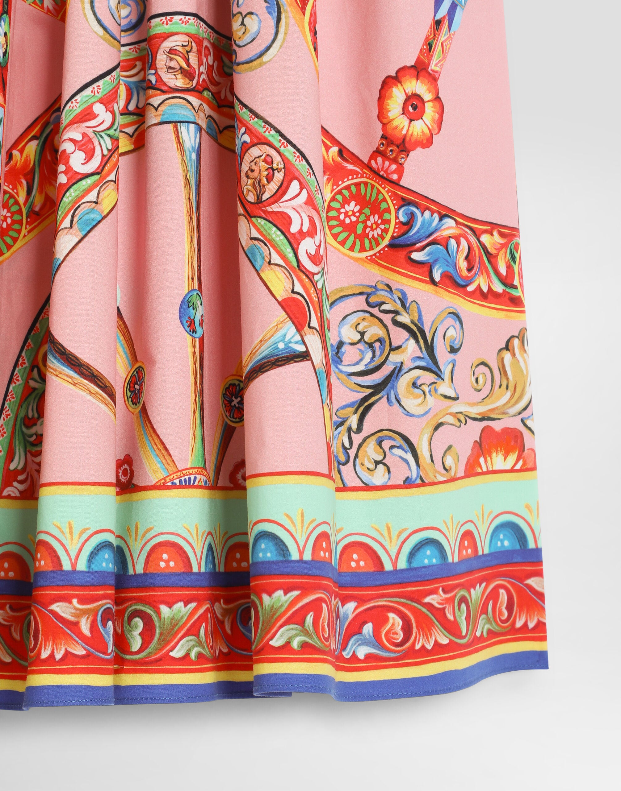 Carretto-print poplin dress