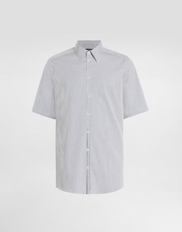 Dolce & Gabbana Camisa de popelina elástica a rayas Multicolor G5NN5TFRREC
