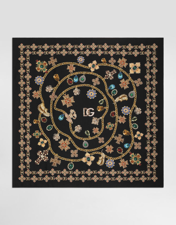 Dolce & Gabbana 실크 트윌 스카프(90x90) 멀티 컬러 FN090RGDDAX