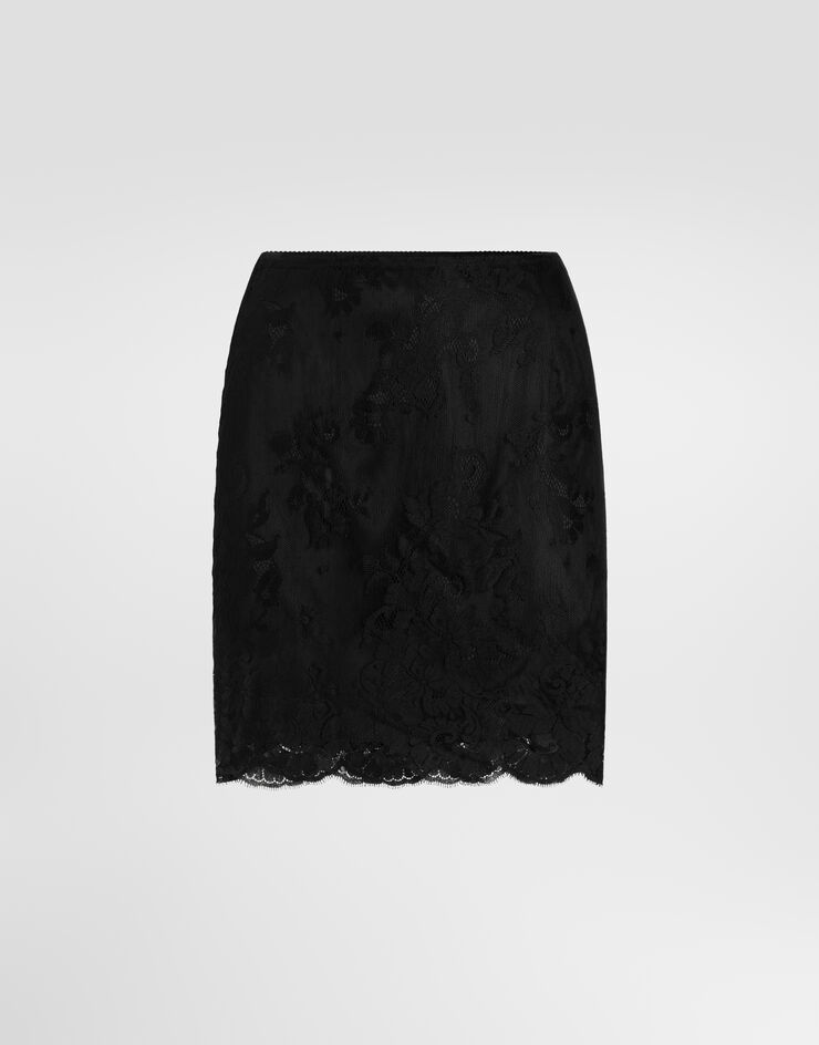 Dolce & Gabbana Chantilly lace mini skirt Black F4DLRTFLMP8
