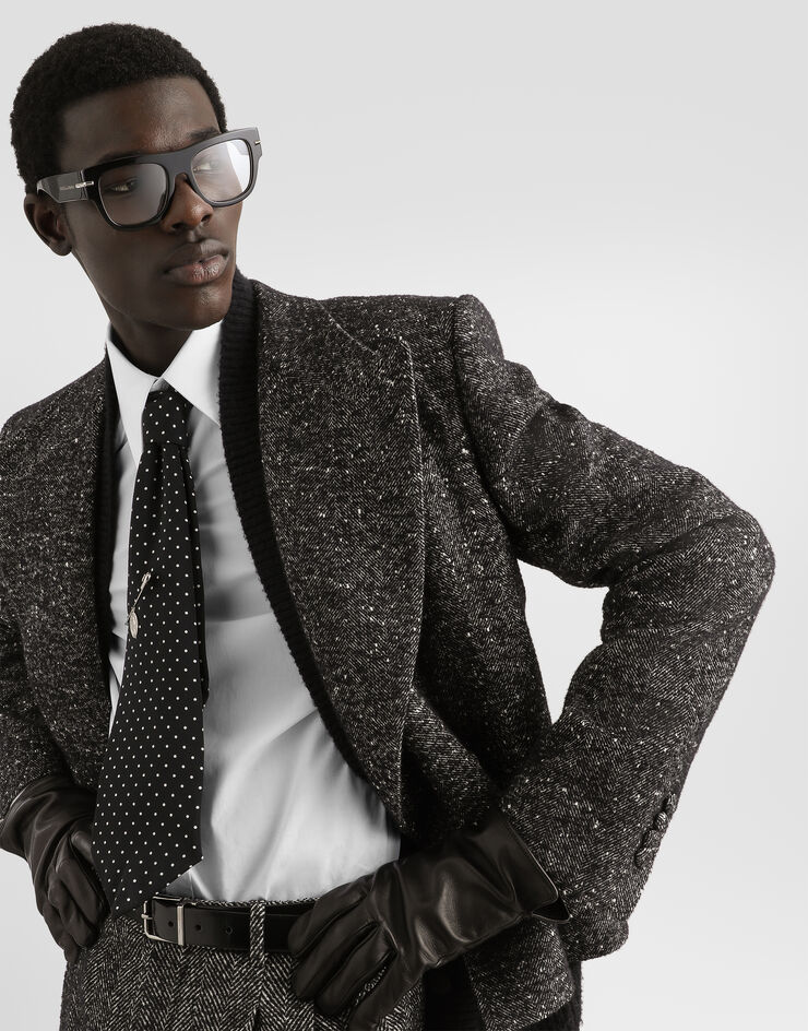 Dolce & Gabbana Sicilia double-breasted jacket in textured wool Multicolor G2VU0TFCZAM
