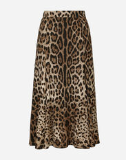 Dolce & Gabbana Leopard-print cady circle skirt Animal Print F26AJTFS2A3
