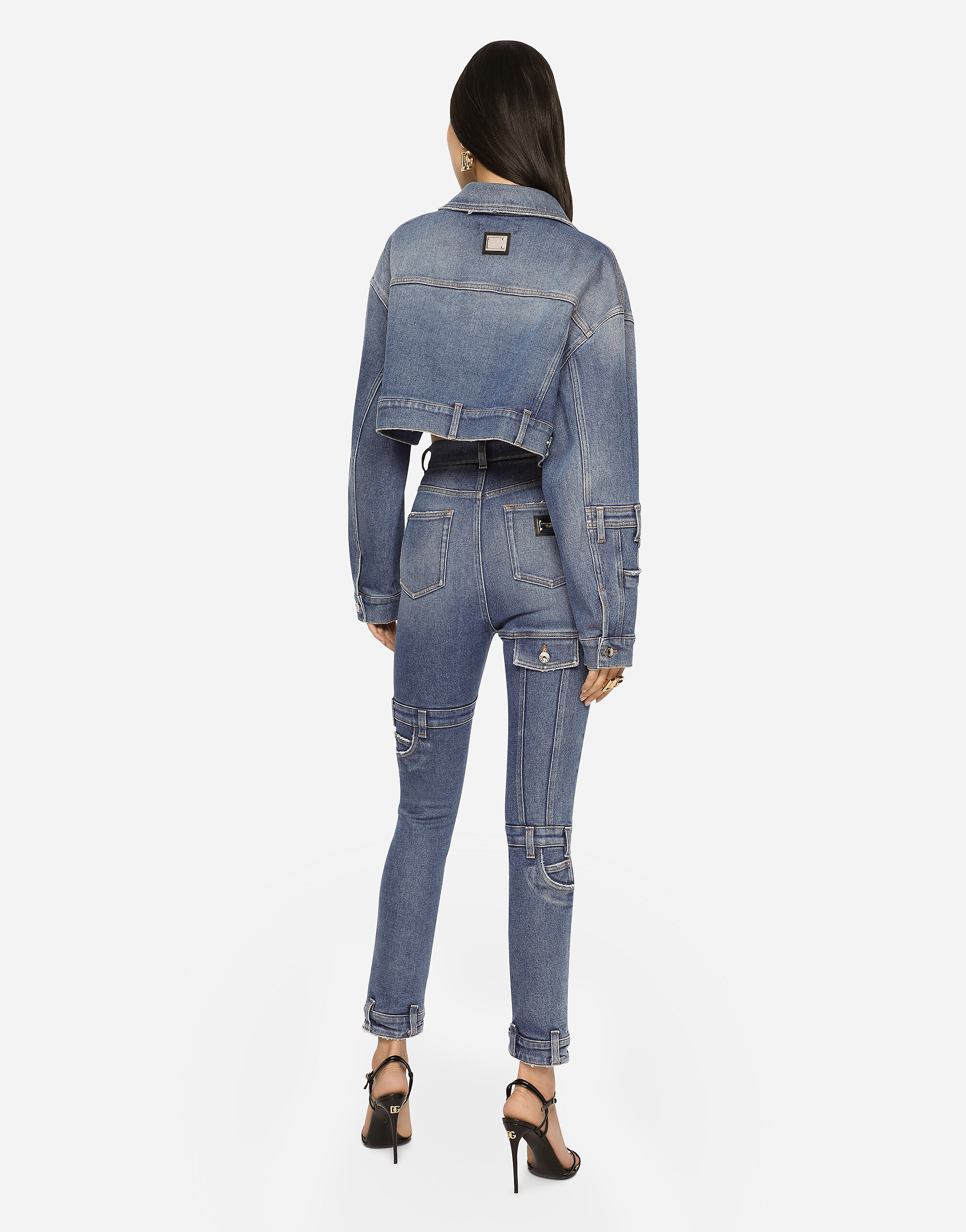 Short patchwork denim jacket in Multicolor for Dolce Gabbana US