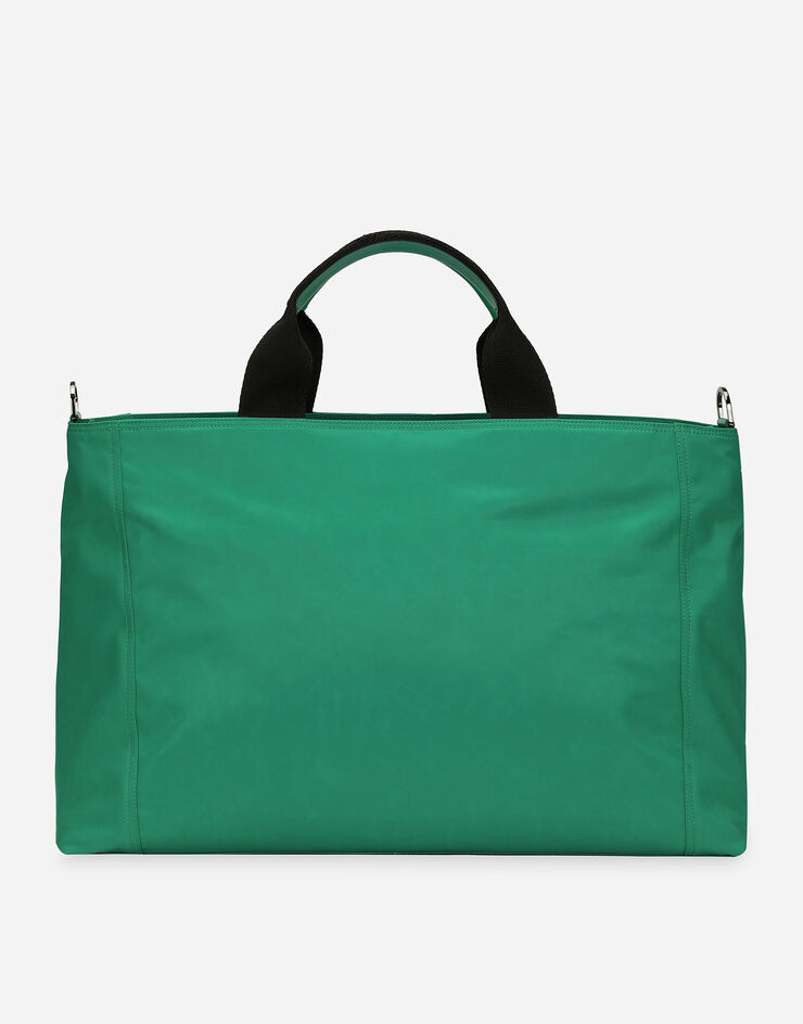 Dolce & Gabbana Nylon holdall with rubberized logo Green BM2125AG182