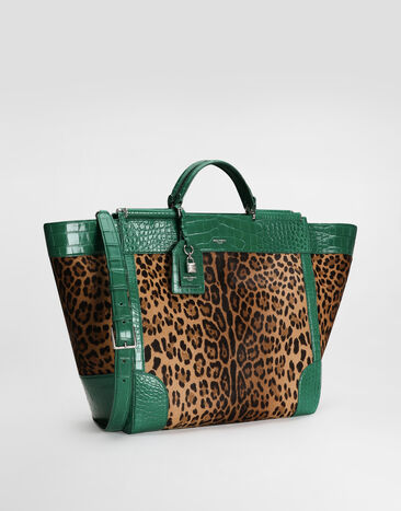 Dolce & Gabbana Sicily handbag in polished alligator and leo pony Print BM2448B2X29