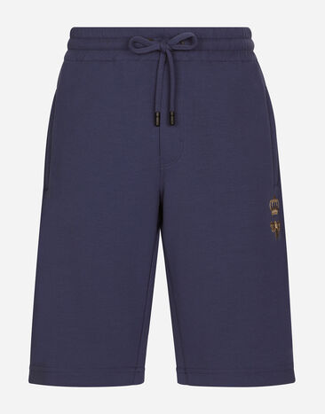 Dolce & Gabbana Bermudas de chándal en punto con bordado Bleu GVF8AZHU7H9