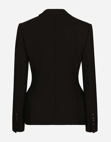 Dolce & Gabbana Double-breasted wool Dolce jacket with padded sides Black F29ZSTFUBF1