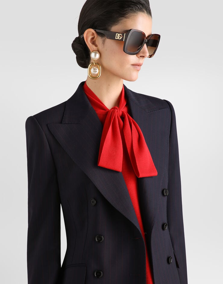 Dolce & Gabbana Turlington double-breasted jacket in pinstripe wool Dolce & Gabbana Turlington double-breasted jacket in pinstripe wool Multicolor F2JBGTFRBDR