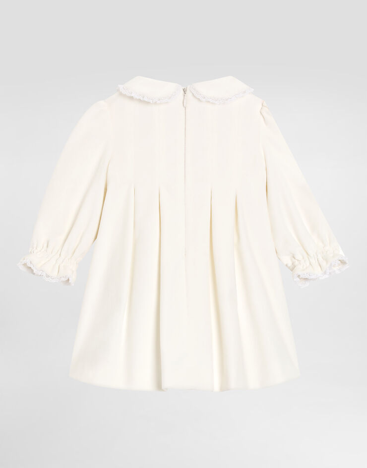Dolce & Gabbana Vestido de terciopelo liso con culotte Blanco L24DI8FUWB3