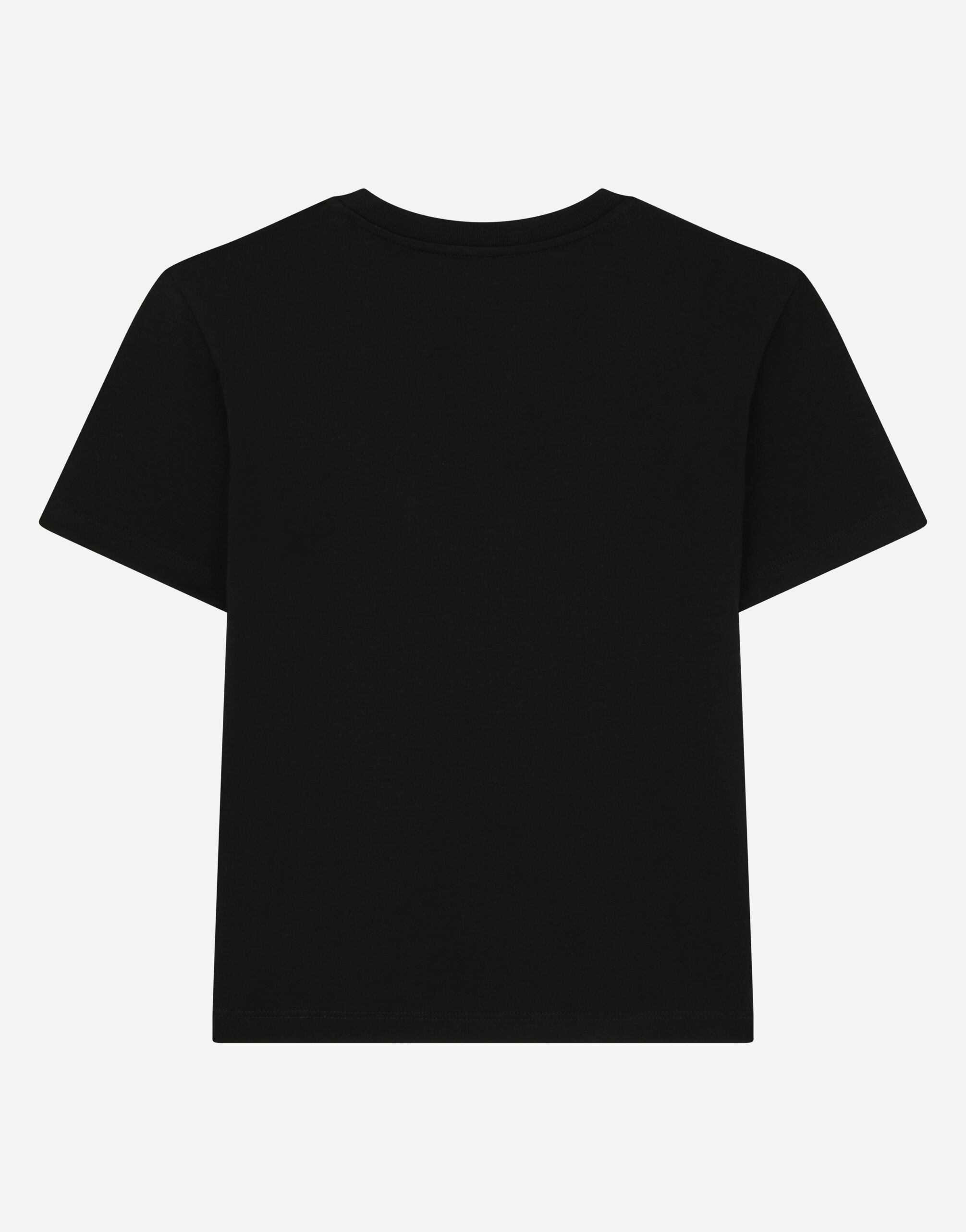 Jersey T shirt with DG Milano logo in Black for Boys Dolce Gabbana